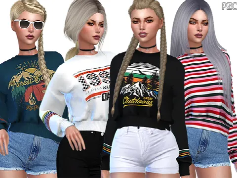Sweatshirts Collection 010 Cold As Ice by Pinkzombiecupcakes, Sims 4 female clothes CC – image 3