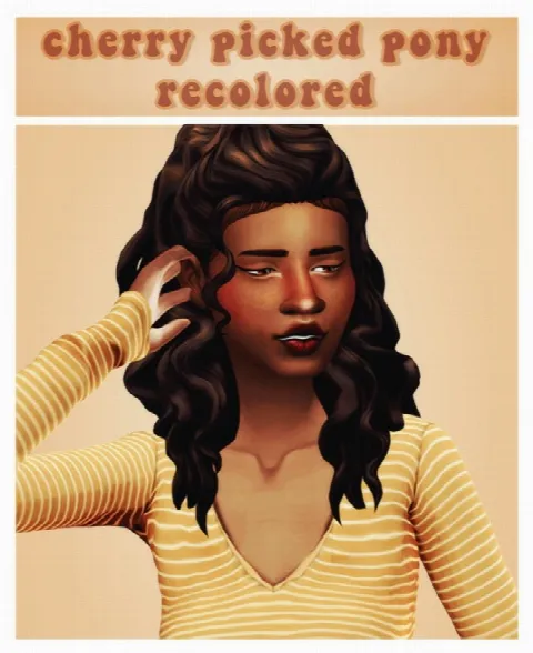 Leeleesims1 cherry picked ponytail recolours