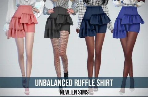 Unbalanced Ruffle Skirt