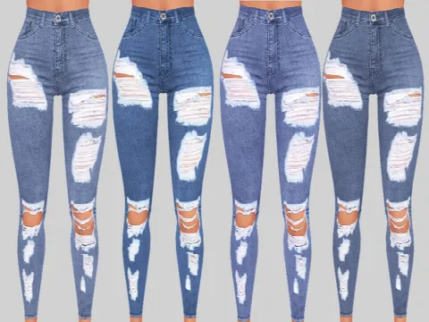 Sunset Denim Ripped Jeans 017 by Pinkzombiecupcakes, Sims 4 female clothes CC – image 3