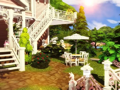 Pink Palace by MychQQQ, Sims 4 residential lots CC – image 2