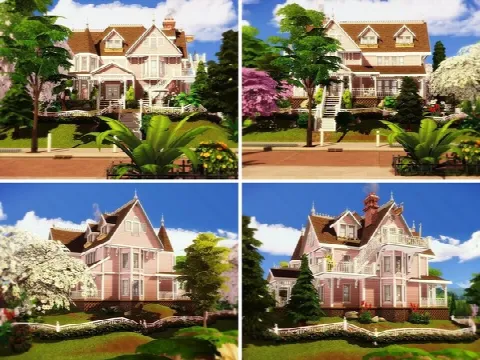 Pink Palace by MychQQQ, Sims 4 residential lots CC – image 4