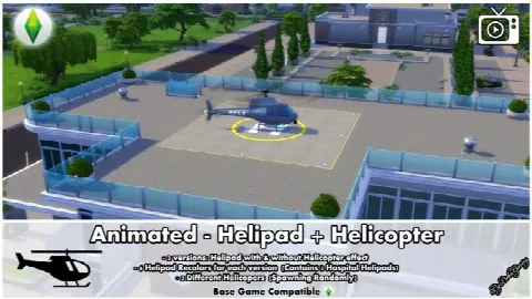 Animated Helipad + Helicopter