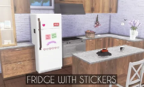 Fridge with Stickers