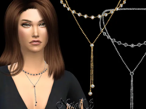 Double round crystals necklace