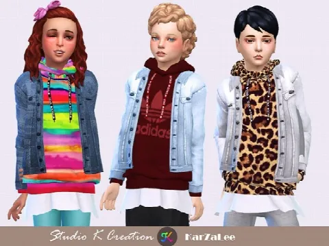 Jeans Jacket hoodie top kids