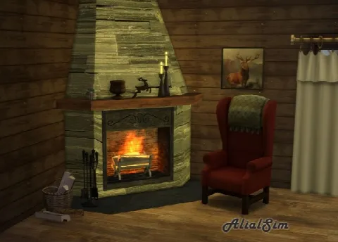 Corner fireplace
