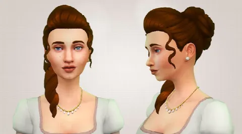 Josephine Hair Updo by Historicalsimslife, Sims 4 hair CC – image 2