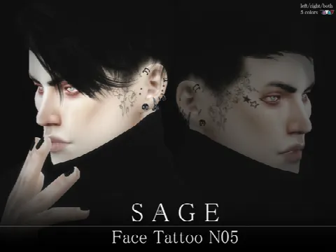 Sage Face Tattoo N05