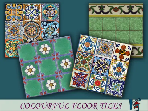 Colourful floor tiles