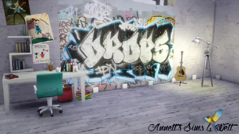 Graffiti Walls by Annettssims4welt, Sims 4 walls & floors CC – image 2