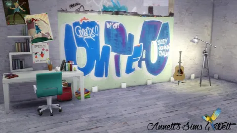 Graffiti Walls by Annettssims4welt, Sims 4 walls & floors CC – image 3
