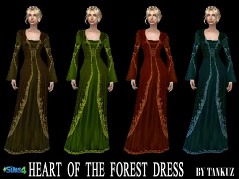Heart of the Forest Dress by Tankuzsims3, Sims 4 female clothes CC – image 2
