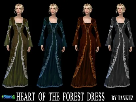 Heart of the Forest Dress by Tankuzsims3, Sims 4 female clothes CC – image 3