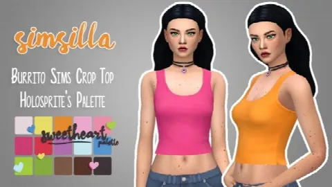 Burrito Sims Basic Crop Top Recolored