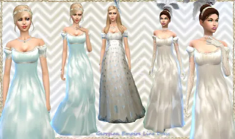 Neoclassic Georgian Historical Long Dresses