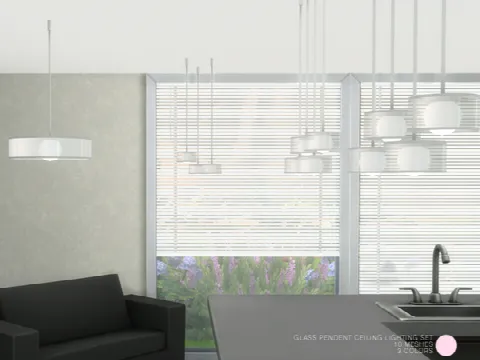 Glass Pendent Ceiling Lighting Set