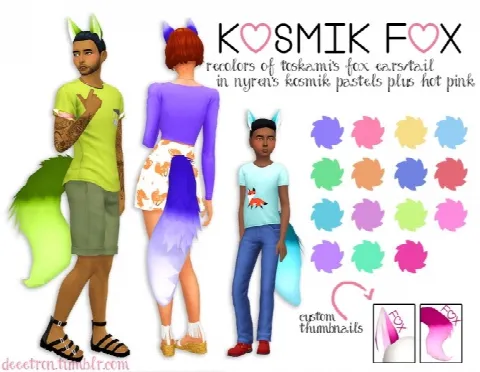 Toskami’s Fox Ears/Tail in nyren’s kosmik pastels