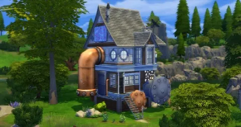 Steampunk house by Studiosimscreation, Sims 4 residential lots CC – image 4