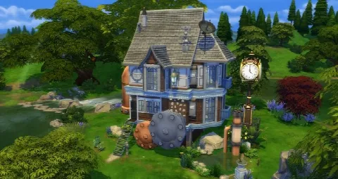 Steampunk house by Studiosimscreation, Sims 4 residential lots CC – image 5