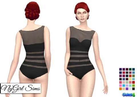 Sheer Panel One Piece Swimsuit