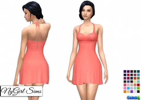Flared Halter Cocktail Dress