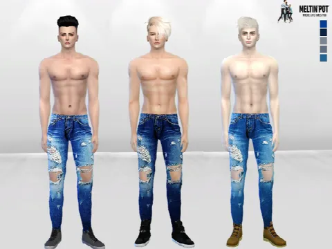 Ibisa Distressed Denim Jeans