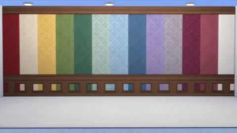 Simple Paneling with Crown and Baseboard Moulding by TheJim07, Sims 4 walls & floors CC – image 2
