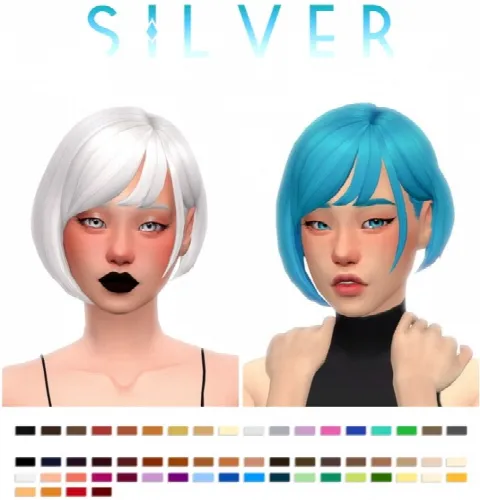 Silver bob hair