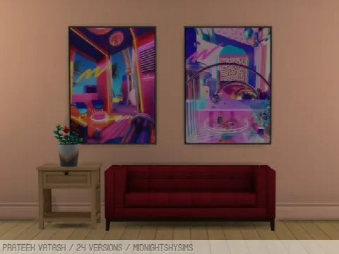 Synctwave / vaporwave paintings