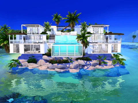 Sea View Villa by Sarina_Sims, Sims 4 residential lots CC – image 2
