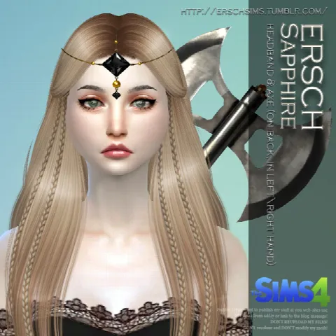 Sapphire Set: headband and axe