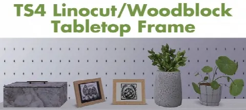 Linocut woodblock tabletop frame