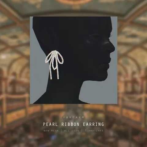 Pearl Ribbon Earrings
