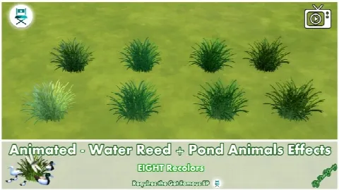 Animated Water Reed + Pond Animals Effects by Bakie, Sims 4 walls & floors CC – image 2