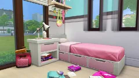 GIRLY TEEN LOFT by Avelineyt, Sims 4 residential lots CC – image 4
