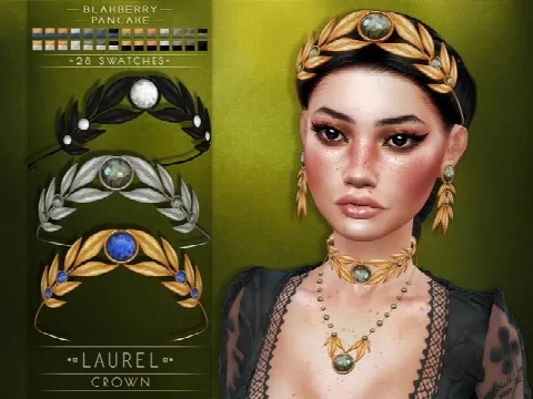 Laurel set: crown, choker & earrings