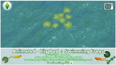 Animated Lily Pad + Swimming Frogs