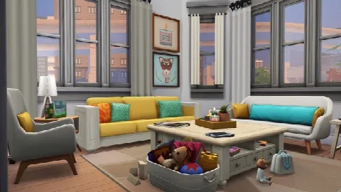 SINGLE MOM W/ 4 KIDS APARTMENT by Avelineyt, Sims 4 residential lots CC – image 3