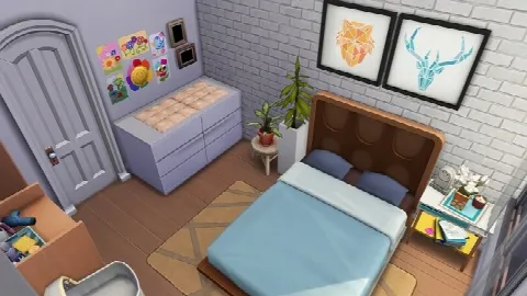 SINGLE MOM W/ 4 KIDS APARTMENT by Avelineyt, Sims 4 residential lots CC – image 4