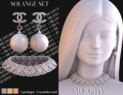 Solange Set: choker & earrings