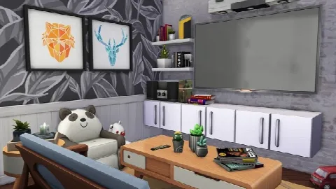 SINGLE DAD W/ ONE DAUGHTER APARTMENT by Avelineyt, Sims 4 residential lots CC – image 3