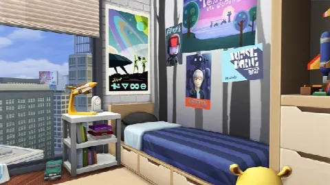 SINGLE DAD W/ ONE DAUGHTER APARTMENT by Avelineyt, Sims 4 residential lots CC – image 4