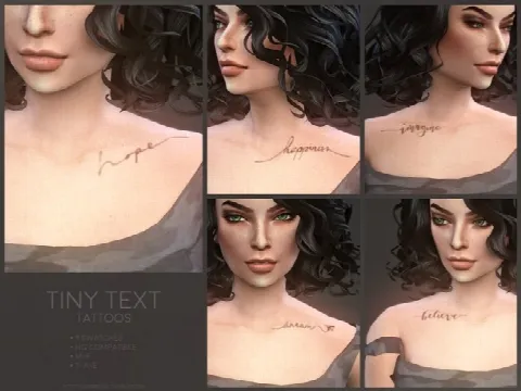 Tiny Text tattoos