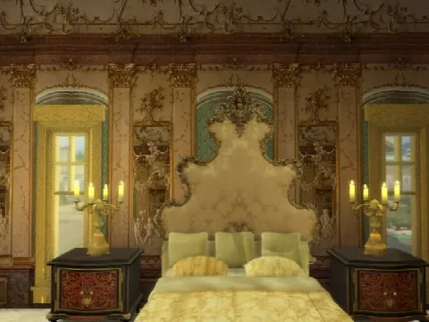 Golden Gilded Walls Set Columns