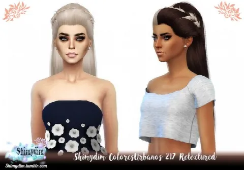 ColoresUrbanos July 2018 Hair Retextures by Shimydim, Sims 4 hair CC – image 3