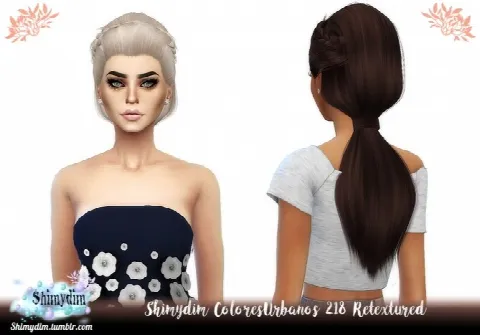 ColoresUrbanos July 2018 Hair Retextures by Shimydim, Sims 4 hair CC – image 4