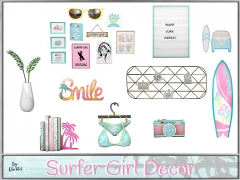 Surfer Girl Decorations