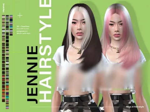 Jennie Hair by Leah Lillith, Sims 4 hair CC – image 2