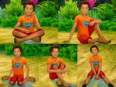 Sitting on the Ground Poses for Children